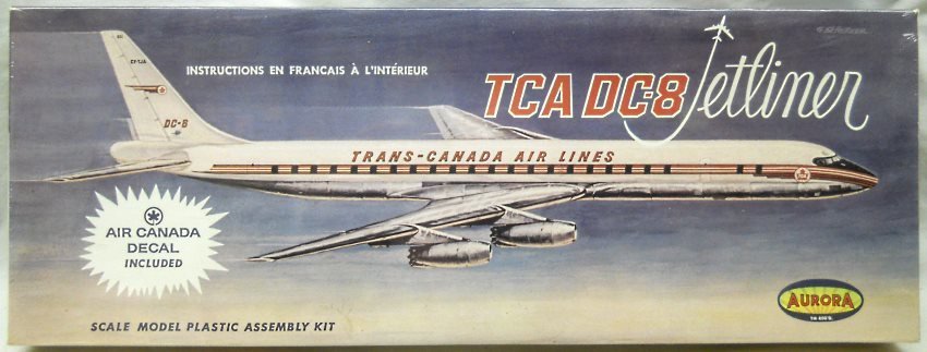Aurora 1/103 Douglas DC-8 Jetliner TCA Trans-Canada Air Lines and Air Canada, 390-350 plastic model kit
